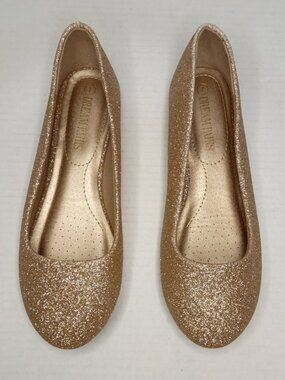 Dream Pairs Gold Glitter Ballet Flats Women’s Size 7W
